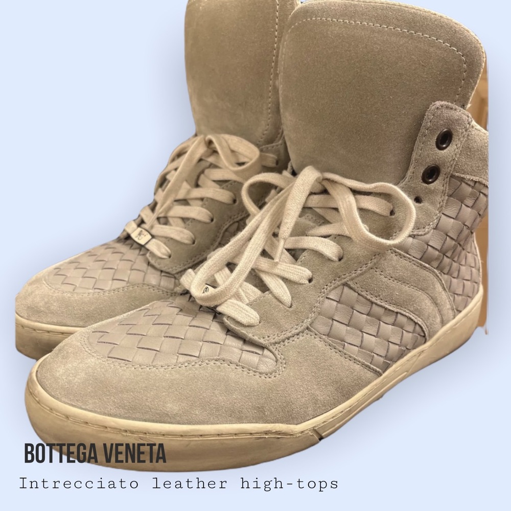 Beautiful Bottega Veneta Intrecciato leather high-tops, size 41.5